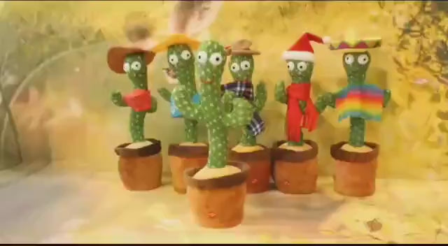 Musical Dancing cactus plush Toy for kids -1pc Perfect for boys and girls Age 1-10